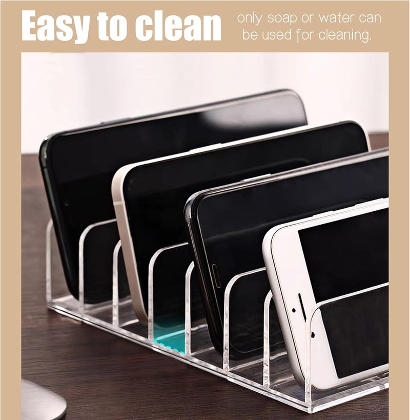 LUOKER Acrylic Mail Organizer - 2 Pcs CD Holder With 7 Compartments, 7 x 5 x 1.57 Transparent Countertop Envelope Organizer for Office, Home Desk - Image 5